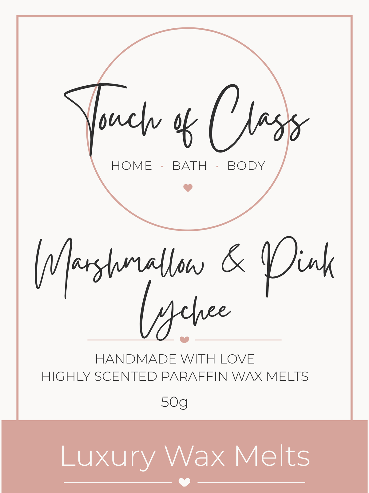 Marshmallow & Pink Lychee Wax Melt Snap Bar