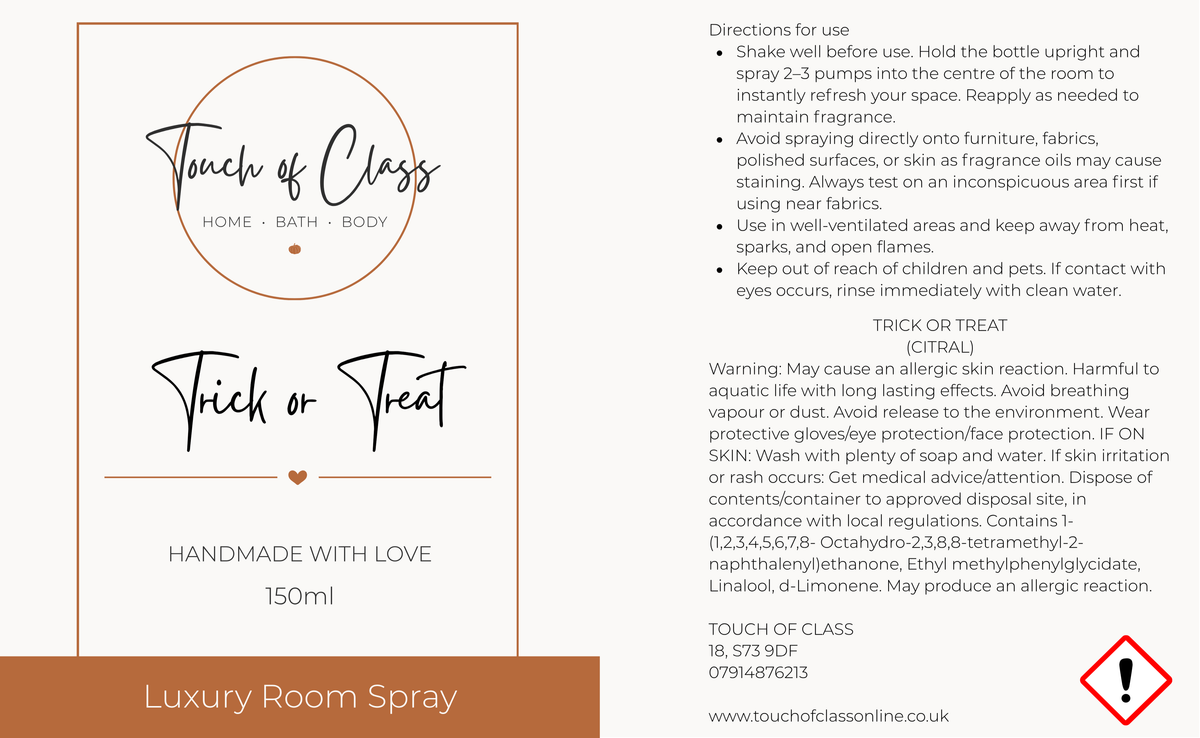 Trick or Treat Luxury Home & Car Spray